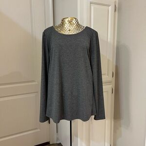 EUC Athleta Charcoal Long Sleeve Athletic Top with Back Cutout